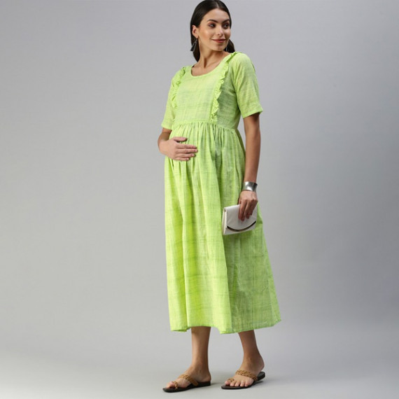 http://13.201.150.207/products/lime-green-woven-design-handloom-maternity-a-line-midi-dress